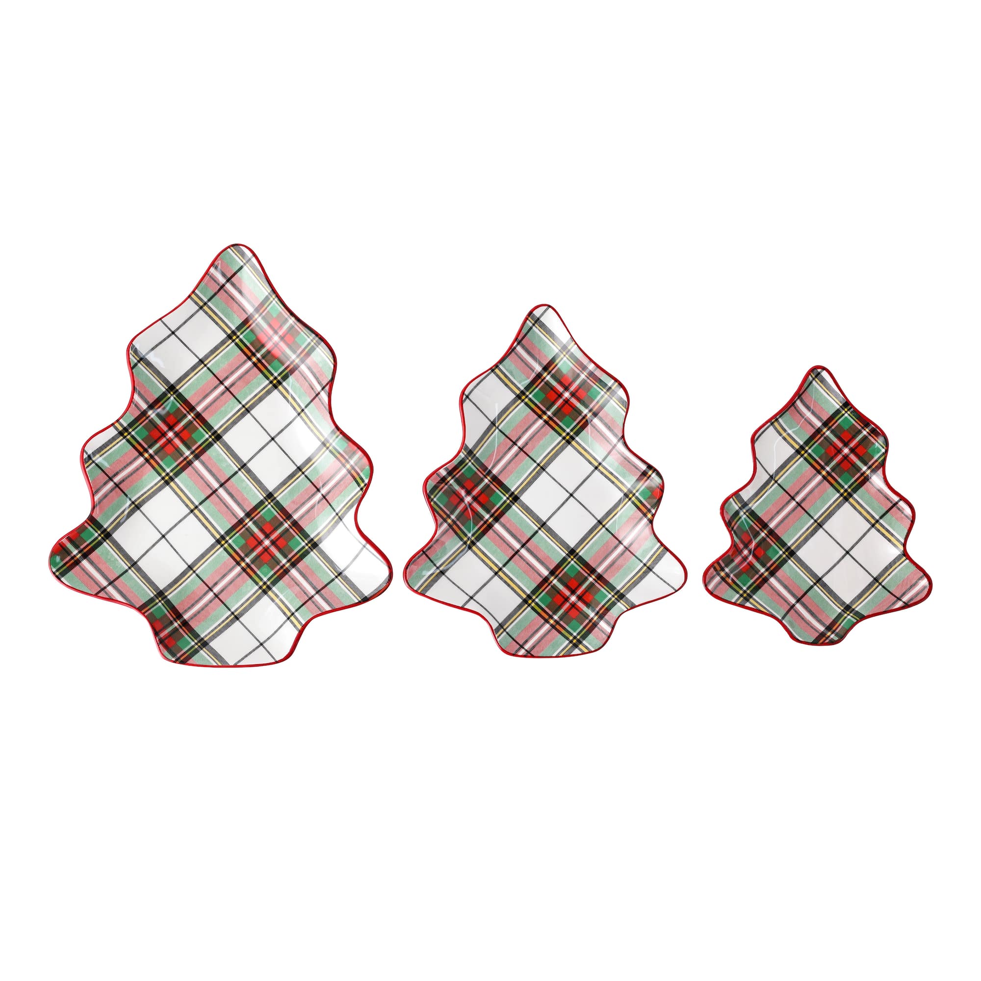 Plaid Ceramic Tree Plate Set by Ashland®